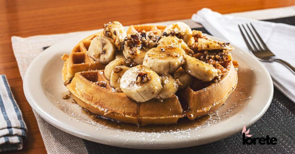 gofry z bananami i orzechami