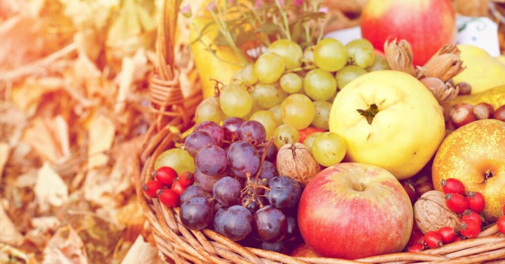 jesień w ogrodzie owoce