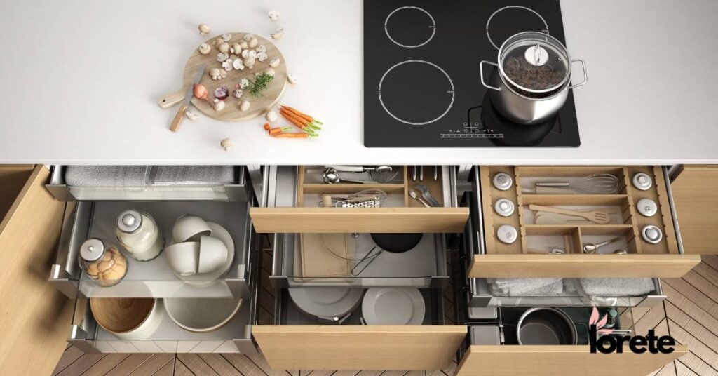 minimalizm w kuchni organizacja w szufladach