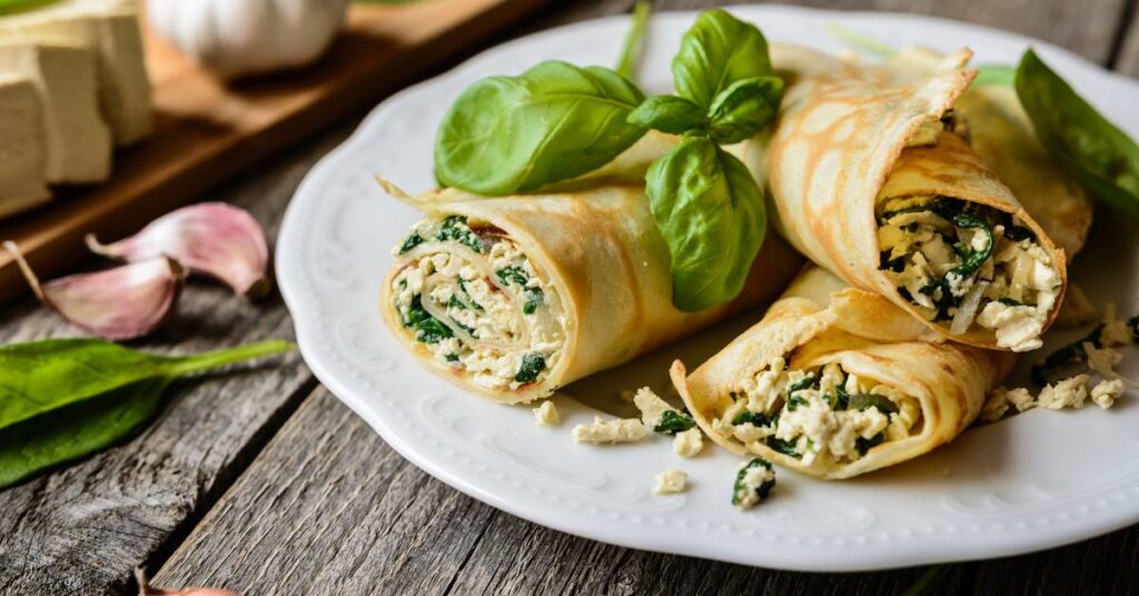 naleśniki na słono ze szpinakiem